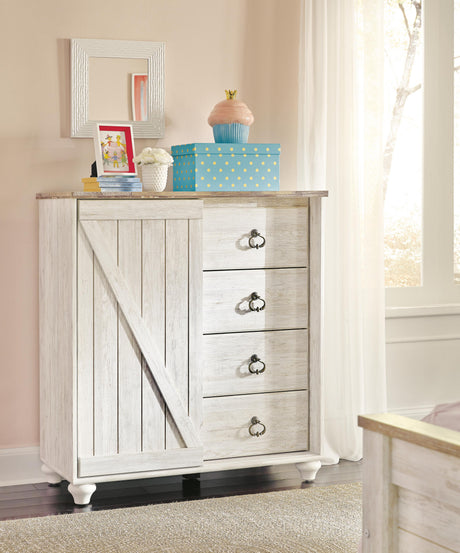 Willowton Whitewash Dressing Chest from Ashley - Luna Furniture