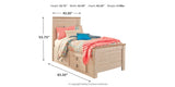 Willowton Twin Panel Bed with Storage with Mirrored Dresser, Chest and Nightstand in Whitewash from Ashley Furniture - Luna Furniture