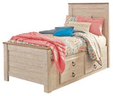 Willowton Whitewash Twin Storage Platform Bed with 2 Drawers from Ashley - Luna Furniture
