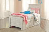 Willowton Whitewash Twin Storage Platform Bed with 2 Drawers from Ashley - Luna Furniture