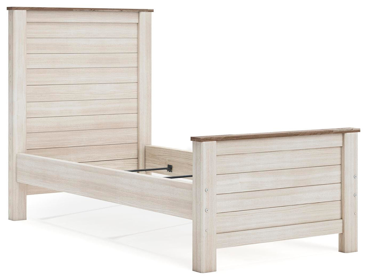 Willowton Whitewash Twin Panel Bed