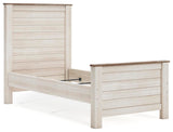 Willowton Whitewash Twin Panel Bed
