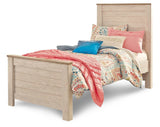 Willowton Whitewash Twin Panel Bed from Ashley Furniture - Luna Furniture