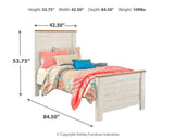 Willowton Whitewash Twin Panel Bed