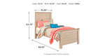 Willowton Twin Panel Bed with Nightstand in Whitewash from Ashley Furniture - Luna Furniture