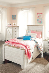 Willowton Whitewash Twin Storage Platform Bed with 2 Drawers from Ashley - Luna Furniture
