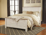 Willowton Whitewash Queen Panel Bed from Ashley - Luna Furniture
