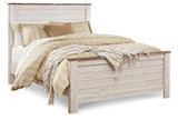 Willowton Whitewash Queen Panel Bed, Dresser, Mirror, and Nightstand from Ashley - Luna Furniture