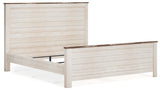 Willowton Whitewash King Panel Bed from Ashley - Luna Furniture