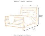 Willowton Whitewash Queen Sleigh Bed from Ashley Furniture - Luna Furniture