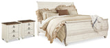 Willowton King Sleigh Bed and 2 Nightstands from Ashley - Luna Furniture