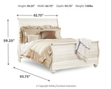 Willowton Queen Sleigh Bed, Dresser and Chest