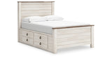Willowton Whitewash Full Storage Platform Bed with 2 Drawers from Ashley Furniture - Luna Furniture