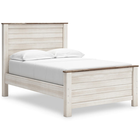 Willowton Whitewash Full Panel Bed from Ashley - Luna Furniture