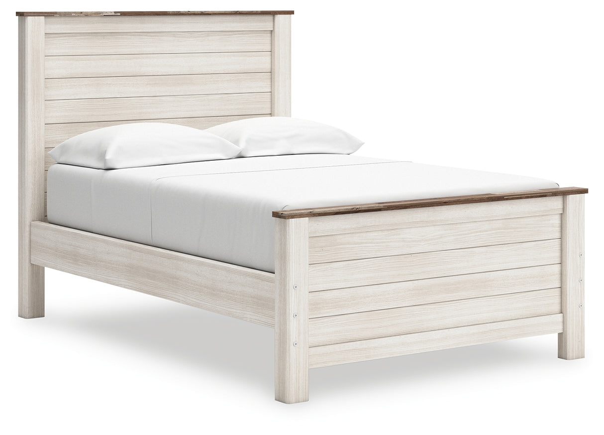 Willowton Whitewash Full Panel Bed from Ashley Furniture - Luna Furniture