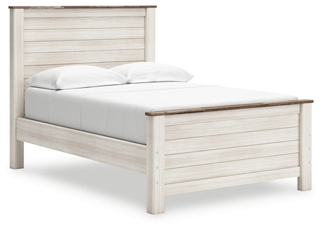 Willowton Whitewash Full Panel Bed from Ashley Furniture - Luna Furniture