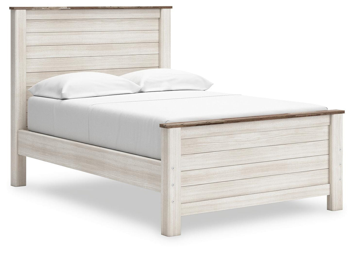 Willowton Whitewash Full Panel Bed from Ashley - Luna Furniture