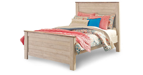 Willowton Full Panel Bed, Dresser, Mirror, Chest and Nightstand from Ashley Furniture - Luna Furniture