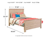 Willowton Whitewash Full Panel Bed and Nightstand from Ashley - Luna Furniture