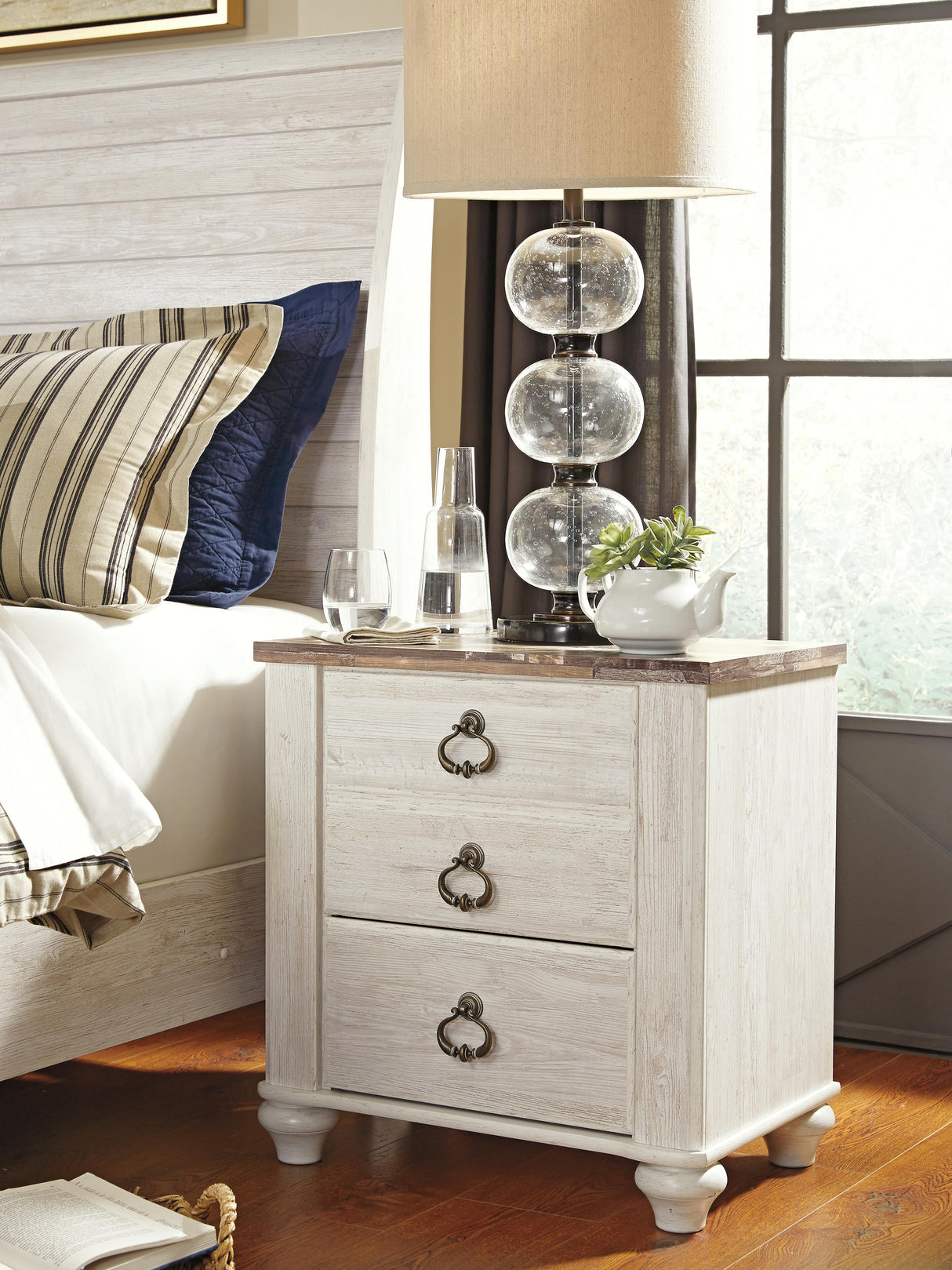 Willowton Two-tone Nightstand from Ashley - Luna Furniture