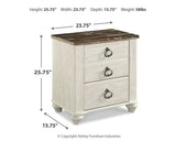 Willowton Whitewash Queen Panel Bed, Dresser, Mirror, and Nightstand