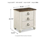Willowton Whitewash Queen Sleigh Bed, Dresser and Nightstand from Ashley - Luna Furniture