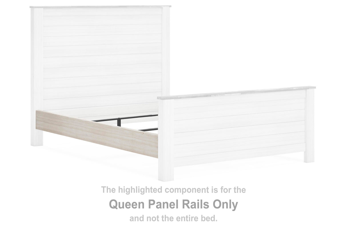 Willowton Whitewash Queen Panel Rails from Ashley - Luna Furniture