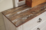 Willowton Whitewash Dresser and Mirror from Ashley - Luna Furniture