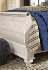Willowton Whitewash Queen Sleigh Bed from Ashley - Luna Furniture