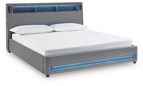 Verishaw Gray California King Upholstered Bed from Ashley - Luna Furniture