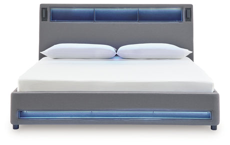 Verishaw Gray California King Upholstered Bed from Ashley - Luna Furniture