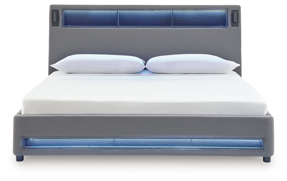 Verishaw Gray King Upholstered Bed from Ashley - Luna Furniture