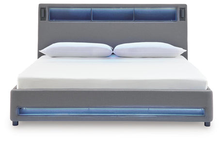 Verishaw Gray King Upholstered Bed from Ashley Furniture - Luna Furniture