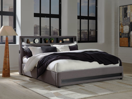 Verishaw Gray California King Upholstered Bed from Ashley - Luna Furniture