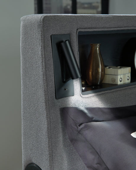 Verishaw Gray California King Upholstered Bed from Ashley - Luna Furniture