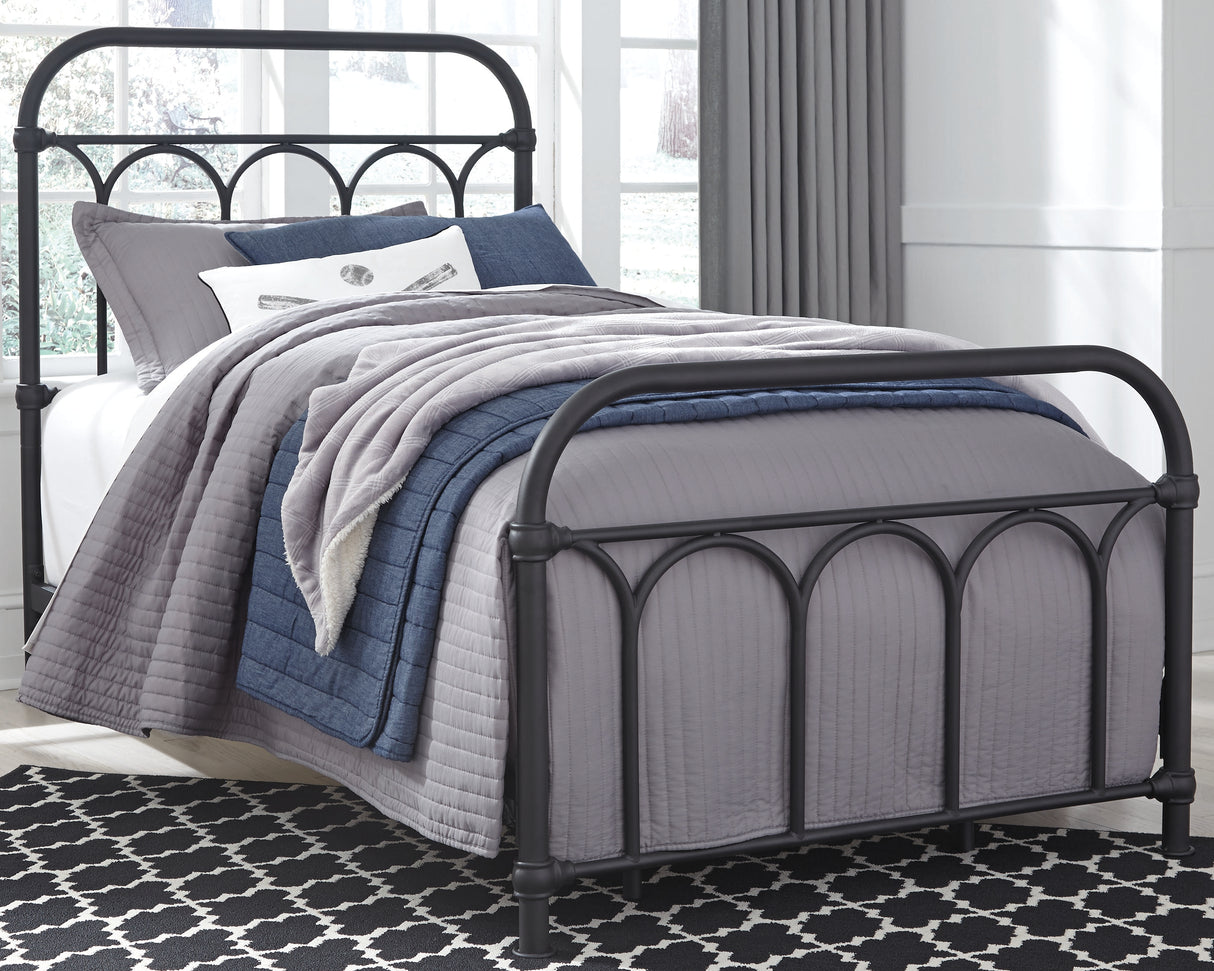 Nashburg Black Twin Metal Platform Bed from Ashley Furniture - Luna Furniture