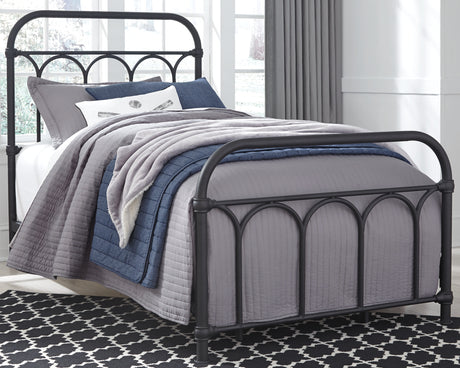 Nashburg Black Twin Metal Platform Bed from Ashley Furniture - Luna Furniture