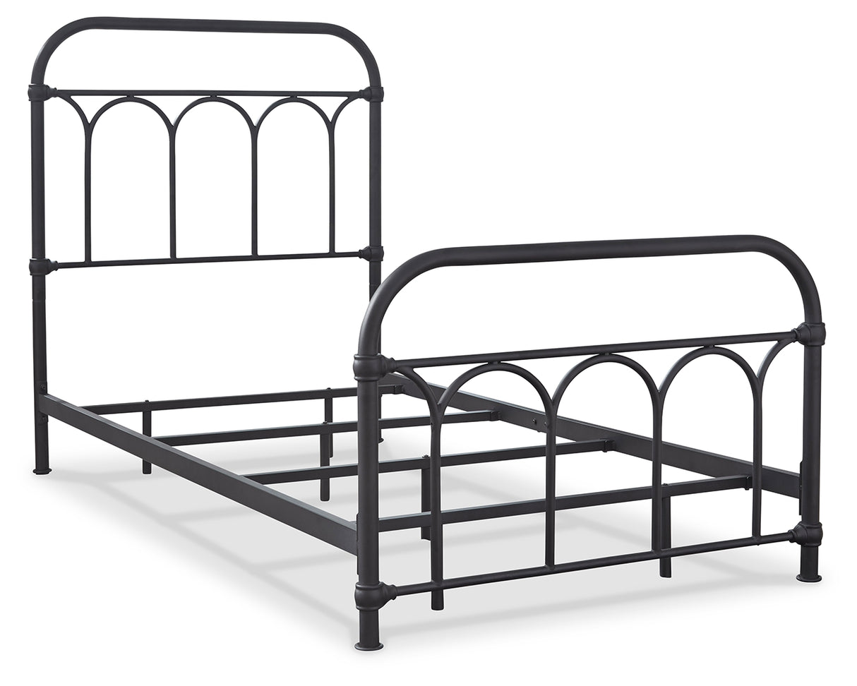 Nashburg Black Twin Metal Platform Bed from Ashley Furniture - Luna Furniture