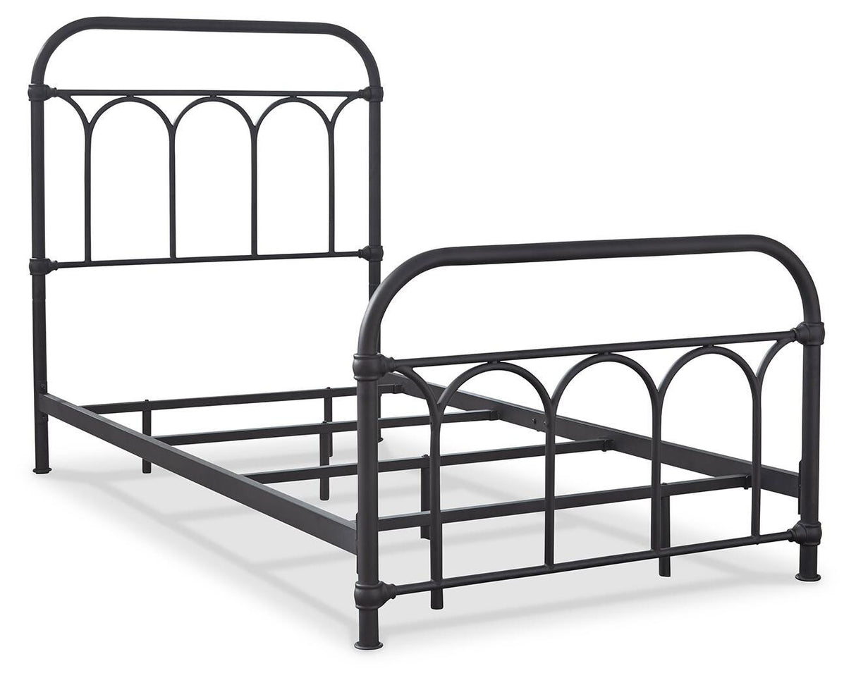Nashburg Black Twin Metal Platform Bed from Ashley Furniture - Luna Furniture