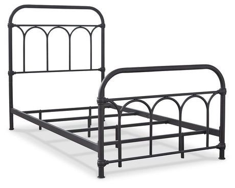 Nashburg Black Twin Metal Platform Bed from Ashley Furniture - Luna Furniture