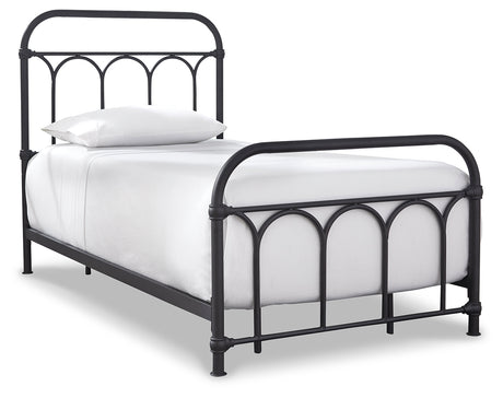 Nashburg Black Twin Metal Platform Bed from Ashley Furniture - Luna Furniture