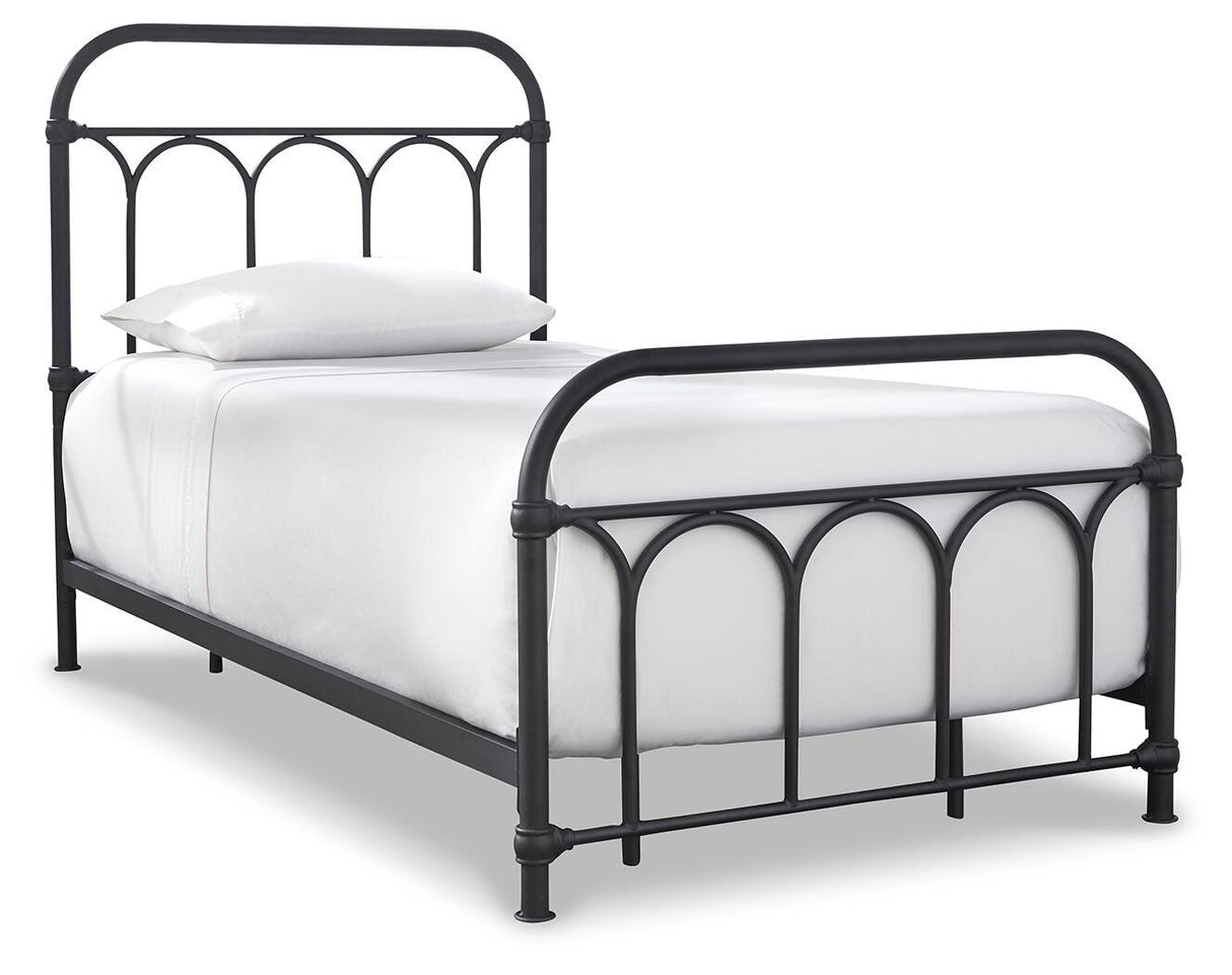 Nashburg Black Twin Metal Platform Bed from Ashley Furniture - Luna Furniture