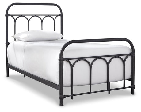 Nashburg Black Twin Metal Platform Bed from Ashley Furniture - Luna Furniture