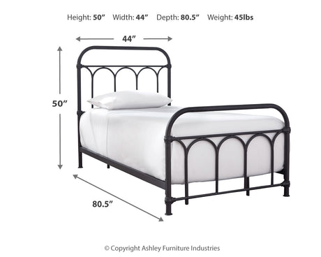 Nashburg Black Twin Metal Platform Bed from Ashley Furniture - Luna Furniture