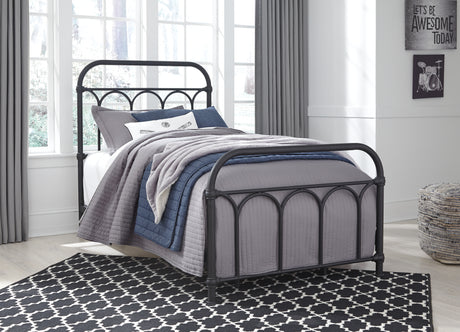 Nashburg Black Twin Metal Platform Bed from Ashley Furniture - Luna Furniture