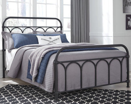 Nashburg Black Full Metal Platform Bed from Ashley - Luna Furniture