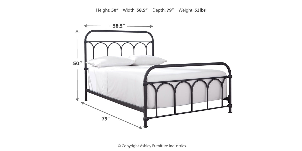 Nashburg Black Full Metal Platform Bed from Ashley Furniture - Luna Furniture