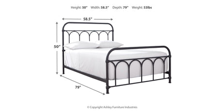 Nashburg Black Full Metal Platform Bed from Ashley - Luna Furniture