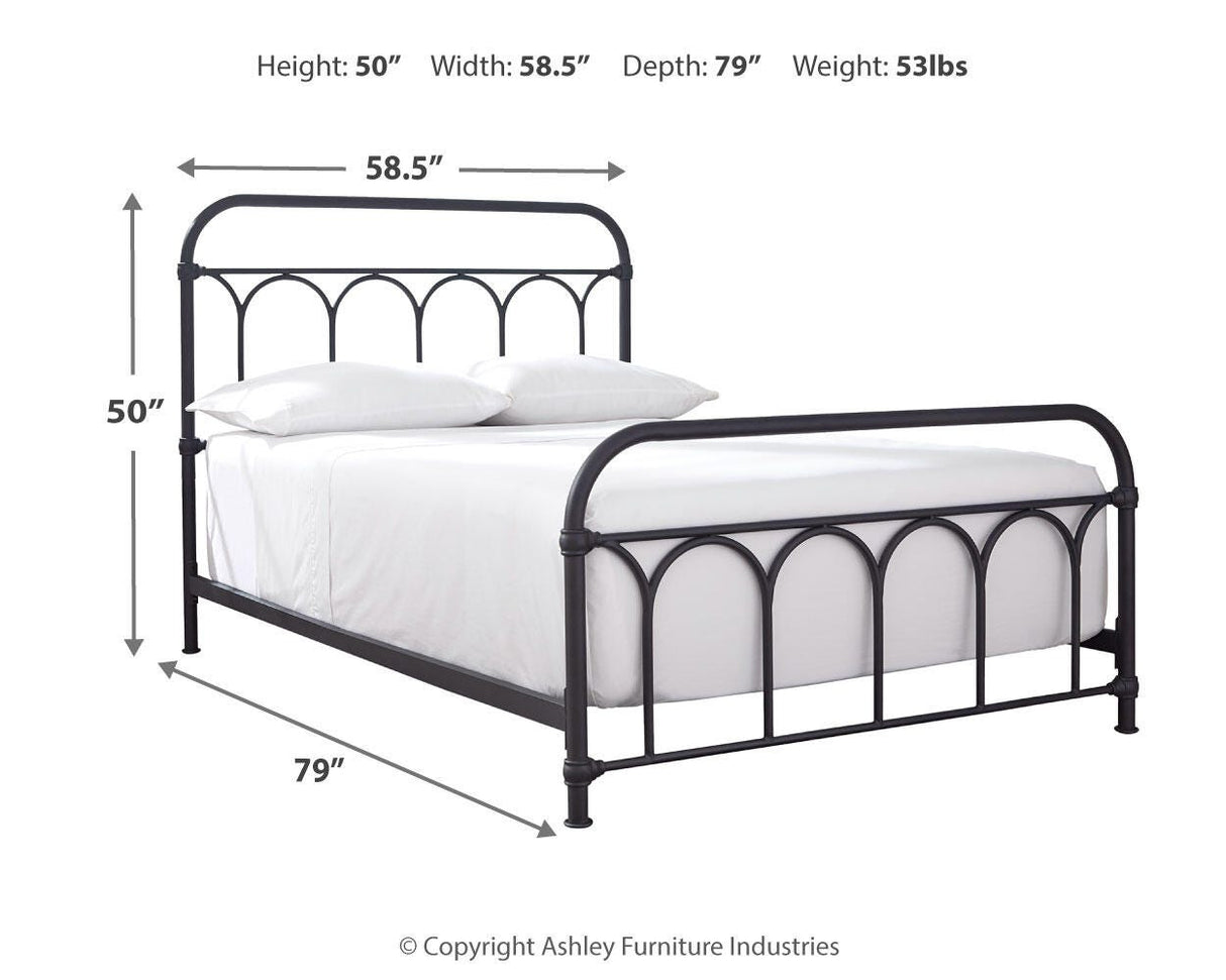Nashburg Black Full Metal Platform Bed from Ashley Furniture - Luna Furniture