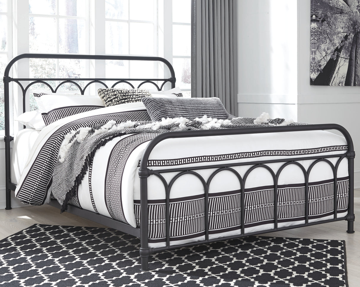 Nashburg Black Queen Metal Platform Bed from Ashley Furniture - Luna Furniture